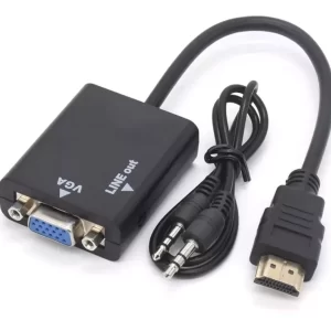 Cabo Conversor HDMI para VGA Pc Xbox Monitor com Saída de Áudio