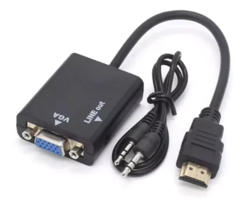 Cabo Conversor HDMI para VGA Pc Xbox Monitor com Saída de Áudio